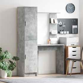 Escritorio con Almacenamiento Gris Concreto