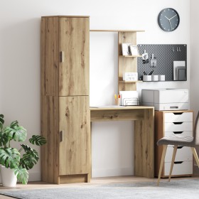 Escritorio con Almacenamiento Roble Artesanal Madera Elaborada by , Sideboards - Ref: Foro24-3337288, Price: 148,61 €, Discou...