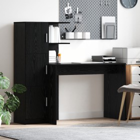 Escritorio con almacenamiento de roble negro y