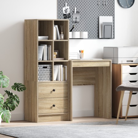 Escritorio con almacenamiento de roble sonoma y madera elaborada | Foro24.es | Tu tienda online para hogar, jardín y más Foro24.es