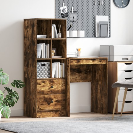 Escritorio con almacenamiento de roble ahumado y madera | Foro24.es | Tu tienda online para hogar, jardín y más Foro24.es