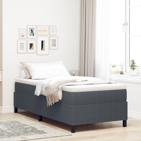 Cama con Estructura de Somier con Colchón Gris Oscuro Individual Tela de Terciopelo | Foro24.es | Tu tienda online para hogar, jardín y más Foro24.es