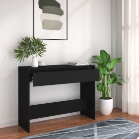 Mesa consola madera de ingeniería negra 100x35x76,5 cm de vidaXL, Mesas auxiliares - Ref: Foro24-809837, Precio: 65,42 €, Des...
