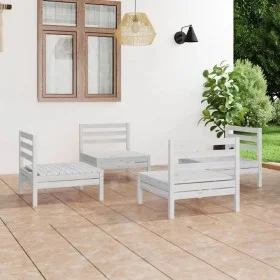Gartenmöbel-Set 4-teilig aus massivem weißem Kiefernholz von vidaXL, Gartensets - Ref: Foro24-3082403, Preis: 188,29 €, Rabat...