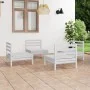 Gartenmöbel-Set 4-teilig aus massivem weißem Kiefernholz von vidaXL, Gartensets - Ref: Foro24-3082403, Preis: 188,29 €, Rabat...