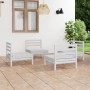 Gartenmöbel-Set 4-teilig aus massivem weißem Kiefernholz von vidaXL, Gartensets - Ref: Foro24-3082403, Preis: 190,82 €, Rabat...