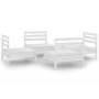 Gartenmöbel-Set 4-teilig aus massivem weißem Kiefernholz von vidaXL, Gartensets - Ref: Foro24-3082403, Preis: 188,29 €, Rabat...