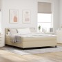 Cama con base de resortes con colchón verde claro gris super king tela de pana by , Beds and slatted bases - Ref: Foro24-3337...