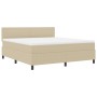 Cama con base de resortes con colchón verde claro gris super king tela de pana by , Beds and slatted bases - Ref: Foro24-3337...