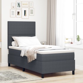 Cama Box Spring con Colchón Gris Oscuro 80x200 cm Tela de Pana by , Beds and slatted bases - Ref: Foro24-3337532, Price: 339,...