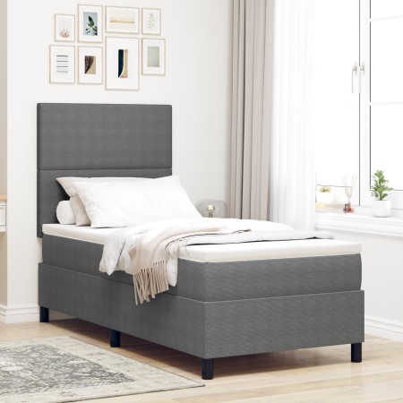 Cama con Base Tapizada con Colchón Gris Claro 90x200 cm Tela de Terciopelo von , Betten und Lattenroste - Ref: Foro24-3337539...
