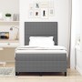 Cama con somier con colchón gris claro, pequeña, de tela de algodón acanalado von , Betten und Lattenroste - Ref: Foro24-3337...