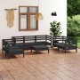 Gartenmöbel-Set 8-teilig aus massivem schwarzem Kiefernholz von vidaXL, Gartensets - Ref: Foro24-3082601, Preis: 440,29 €, Ra...