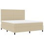 Cama con Box Spring con Colchón Verde Claro Gris Super King Tela de Corduroy by , Beds and slatted bases - Ref: Foro24-333757...