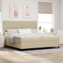 Cama con Somier con Colchón Beige Claro 200x200 cm Tela de Sarga von , Betten und Lattenroste - Ref: Foro24-3337574, Preis: 6...