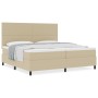 Cama con Somier con Colchón Beige Claro 200x200 cm Tela de Sarga von , Betten und Lattenroste - Ref: Foro24-3337574, Preis: 6...
