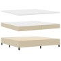 Cama con Somier con Colchón Beige Claro 200x200 cm Tela de Sarga von , Betten und Lattenroste - Ref: Foro24-3337574, Preis: 6...