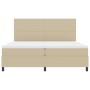 Cama con Somier con Colchón Beige Claro 200x200 cm Tela de Sarga von , Betten und Lattenroste - Ref: Foro24-3337574, Preis: 6...