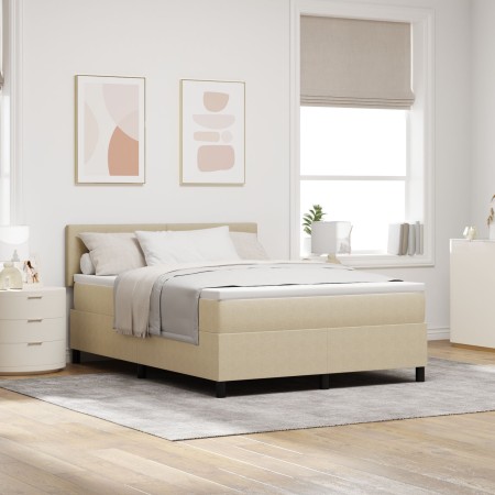 Cama con Somier con Colchón & Luz LED Verde Gris 140x200 cm Tela de Pana by , Beds and slatted bases - Ref: Foro24-3337606, P...