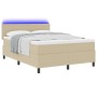 Cama con Somier con Colchón & Luz LED Verde Gris 140x200 cm Tela de Pana by , Beds and slatted bases - Ref: Foro24-3337606, P...