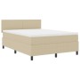 Cama con Somier con Colchón & Luz LED Verde Gris 140x200 cm Tela de Pana by , Beds and slatted bases - Ref: Foro24-3337606, P...