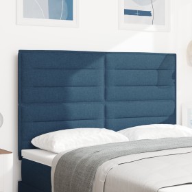 cabecero diseño líneas azul 140 cm tela