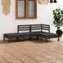 Gartenmöbel-Set 4-teilig aus massivem schwarzem Kiefernholz von vidaXL, Gartensets - Ref: Foro24-3082621, Preis: 198,69 €, Ra...