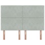 Cabecero con Botones de Cristal y Diseño Tufted Gris Claro 160 cm Terciopelo by , Headboards and footboards - Ref: Foro24-333...