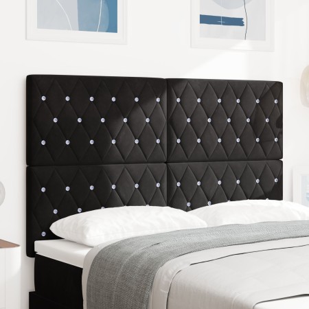 cabecero con Botón de Cristal Acolchado Negro 160 cm Terciopelo by , Headboards and footboards - Ref: Foro24-3337766, Price: ...