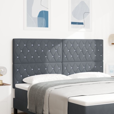 Cabecero con Botones Tapizados Cristal Gris Oscuro 180 cm Terciopelo by , Headboards and footboards - Ref: Foro24-3337771, Pr...