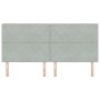 Cabecero Acolchado Gris Claro con Botones de Cristal 200 cm de Terciopelo by , Headboards and footboards - Ref: Foro24-333777...