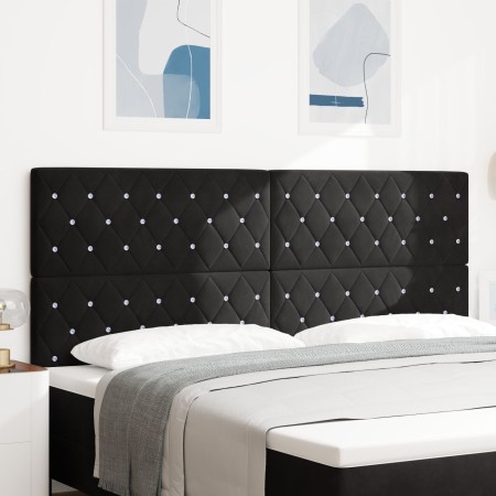 Cabecero con Botones de Cristal y Tufting Negro 200 cm en Terciopelo by , Headboards and footboards - Ref: Foro24-3337778, Pr...