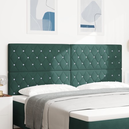 Cabecero con botones de cristal tapizado verde oscuro 200 cm terciopelo | Foro24.es | Tu tienda online para hogar, jardín y más Foro24.es