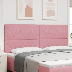 Cabecero con Botones de Cristal Acolchado Rosa