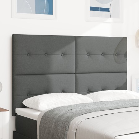 Cabecero de cama con botones capitoné tela gris oscuro 140 cm by , Headboards and footboards - Ref: Foro24-3337822, Price: 10...