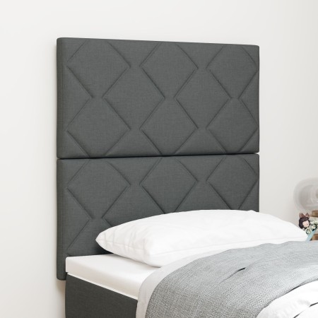 Cabecero Diseño de Bloques de Diamante Gris Oscuro 80 cm Tela, Cabecero Diseño de Bloques de Diamante Gris Oscuro 160 cm Tela...