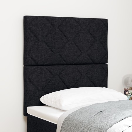 Cabecero Diseño de Bloques de Diamante Negro 80 cm Tela, Cabecero Diseño de Bloques de Diamante Negro 160 cm Tela by , Headbo...