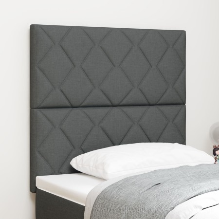 Cabecero Diseño de Bloques de Diamante Gris Oscuro 100 cm Tela, Cabecero Diseño de Bloques de Diamante Gris Oscuro 200 cm Tel...