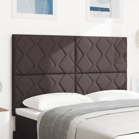 Cabecero Diseño Bloques de Diamante Marrón Oscuro 140 cm Tela by , Headboards and footboards - Ref: Foro24-3337915, Price: 11...