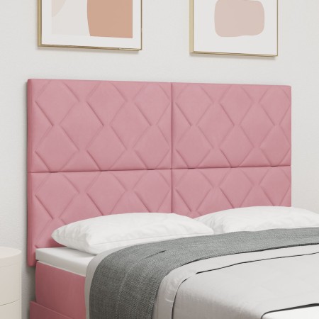 Cabecero Diseño de Bloques de Diamante Rosa 140 cm Terciopelo by , Headboards and footboards - Ref: Foro24-3337924, Price: 11...