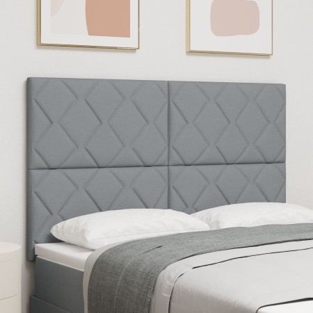 Cabecero Diseño de Bloques de Diamante Gris Claro 160 cm Tela by , Headboards and footboards - Ref: Foro24-3337925, Price: 11...