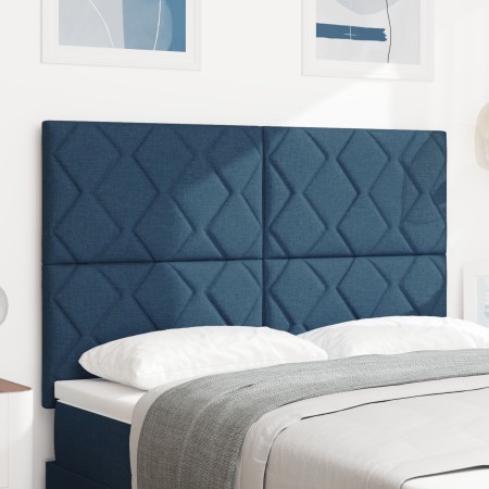 Cabecero con diseño de bloques de diamante en azul, 160 cm de tela | Foro24.es | Tu tienda online para hogar, jardín y más Foro24.es