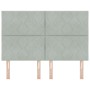 Cabecero de Diseño de Bloques de Diamante Gris Claro 160 cm Terciopelo de , Cabeceros y pies de cama - Ref: Foro24-3337932, P...
