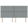 Cabecero Diseño de Bloques de Diamante Gris Claro 180 cm Tela