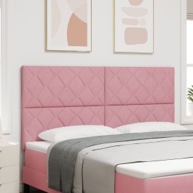 Cabecero rosa de 180 cm con diseño de bloques de