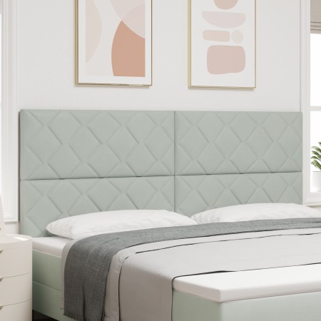 Cabecero Diseño de Bloques de Diamante Gris Claro 200 cm Terciopelo by , Headboards and footboards - Ref: Foro24-3337958, Pri...