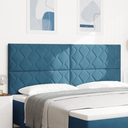 cabecero diseño de rombos azul oscuro 200 cm terciopelo by , Headboards and footboards - Ref: Foro24-3337962, Price: 135,42 €...