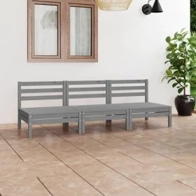 Garden furniture set 3 pieces solid gray pine wood by vidaXL, Garden sets - Ref: Foro24-3082444, Price: 160,54 €, Discount: %