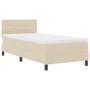 Cama box spring con colchón crema 90x190 cm tela by , Beds and slatted bases - Ref: Foro24-3338578, Price: 316,56 €, Discount: %