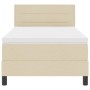 Cama box spring con colchón crema 90x190 cm tela by , Beds and slatted bases - Ref: Foro24-3338578, Price: 316,56 €, Discount: %